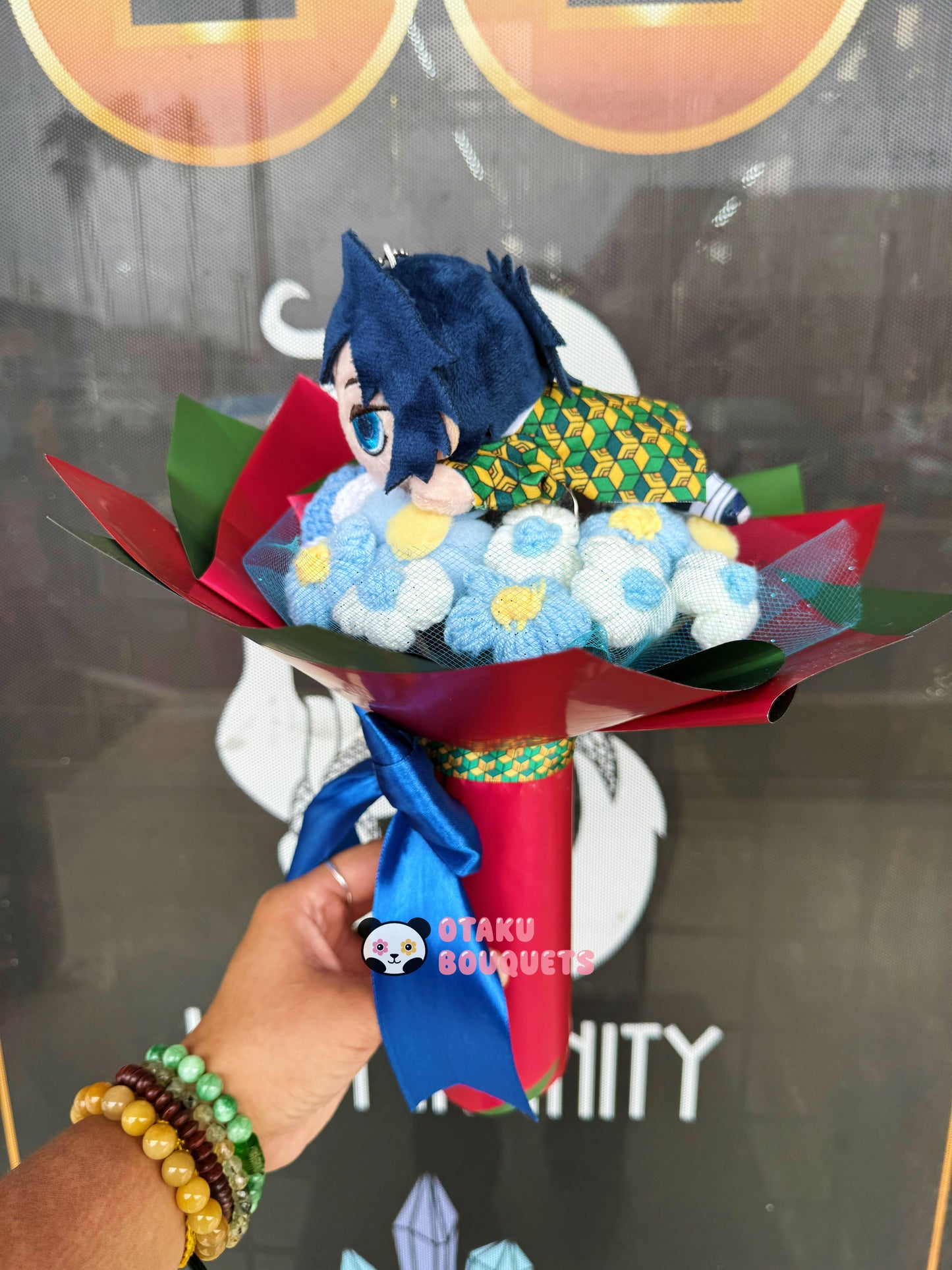 Japanese Plushie Giyu Hashira Laying Demon Slayer Plush Bouquet