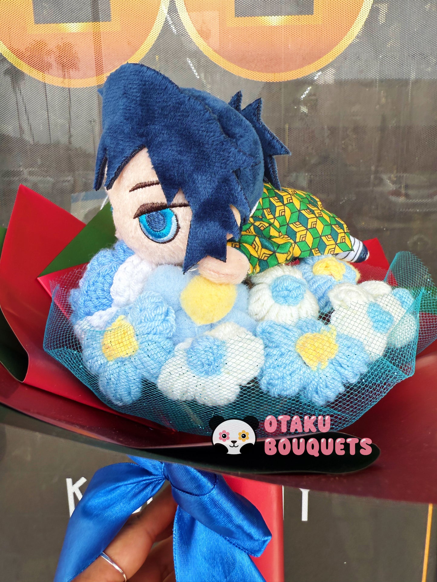 Japanese Plushie Giyu Hashira Laying Demon Slayer Plush Bouquet
