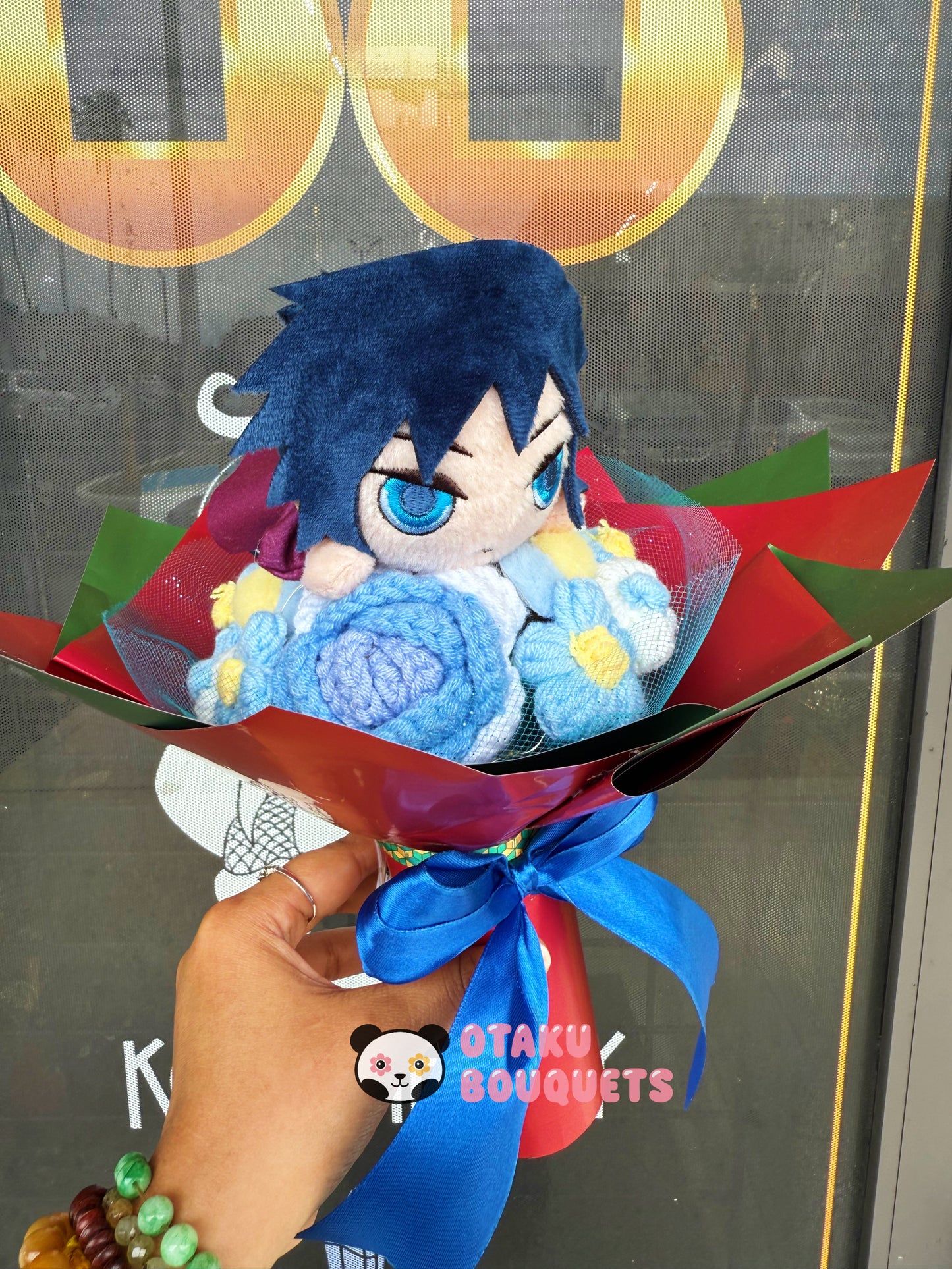 Japanese Plushie Giyu Hashira Laying Demon Slayer Plush Bouquet