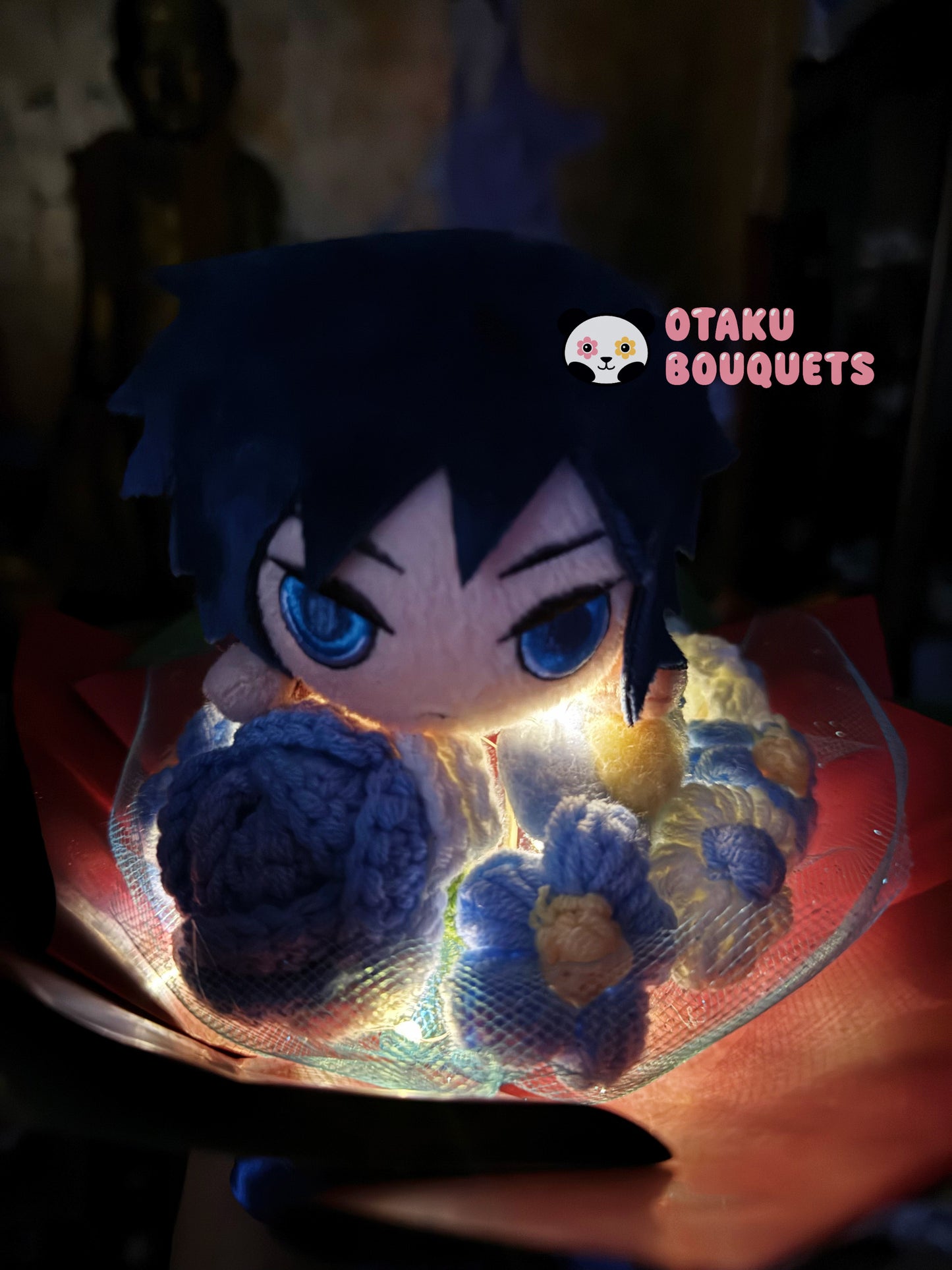 Japanese Plushie Giyu Hashira Laying Demon Slayer Plush Bouquet