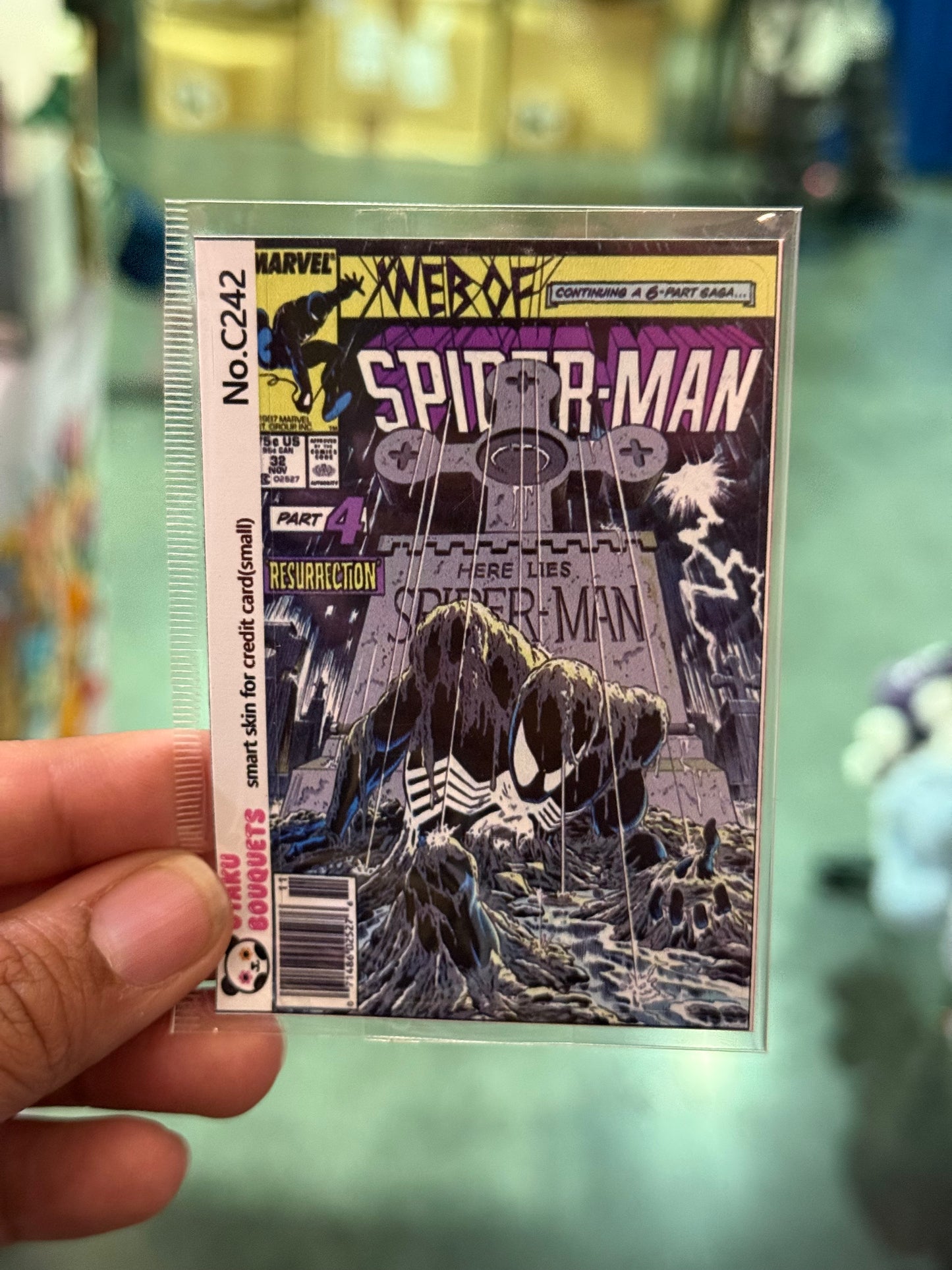 Spider Hero Comic Book Cover Credit Card Sticker