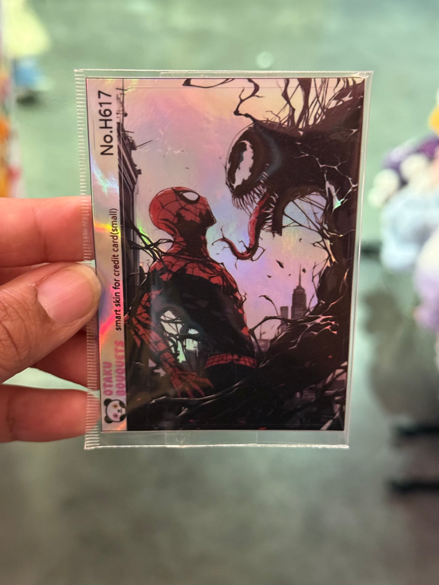 Vennom Vs Spider Hero Holographic Credit Card Sticker
