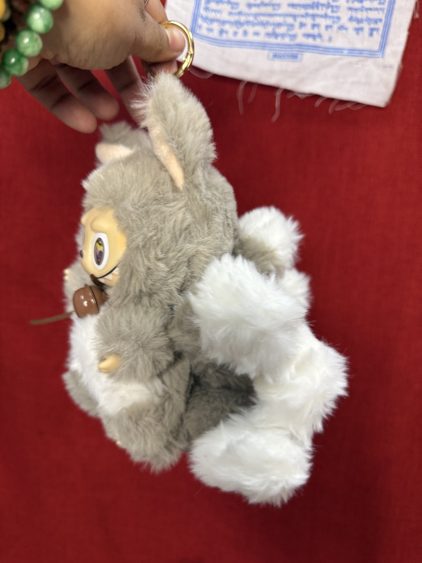 Gray Custom Nine-tailed Handmade Fluffy Labubu