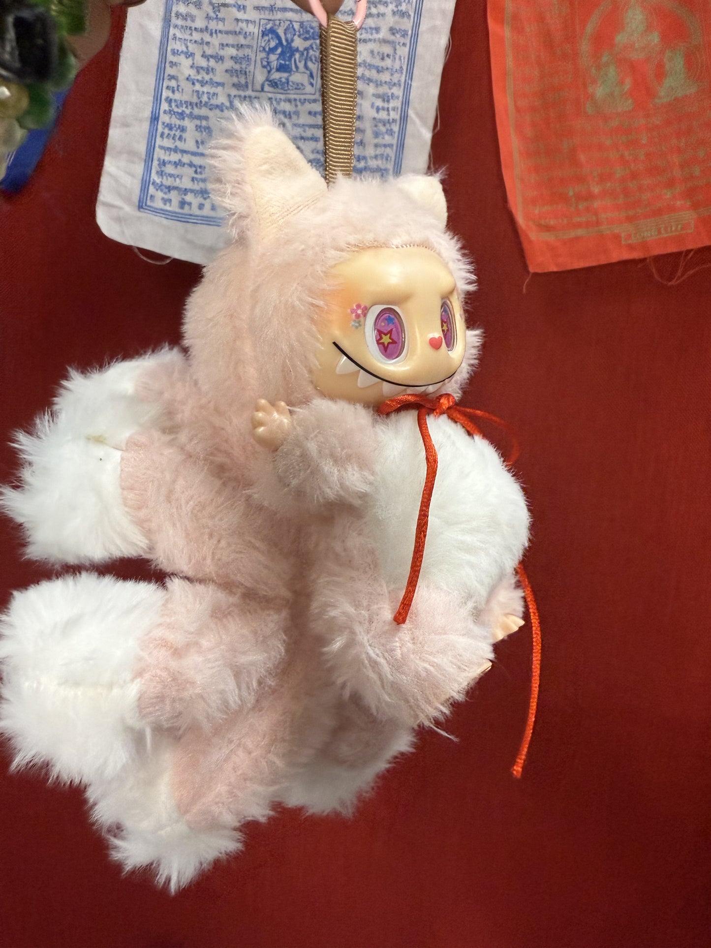 Pink Custom Nine-tailed Handmade Fluffy Labubu