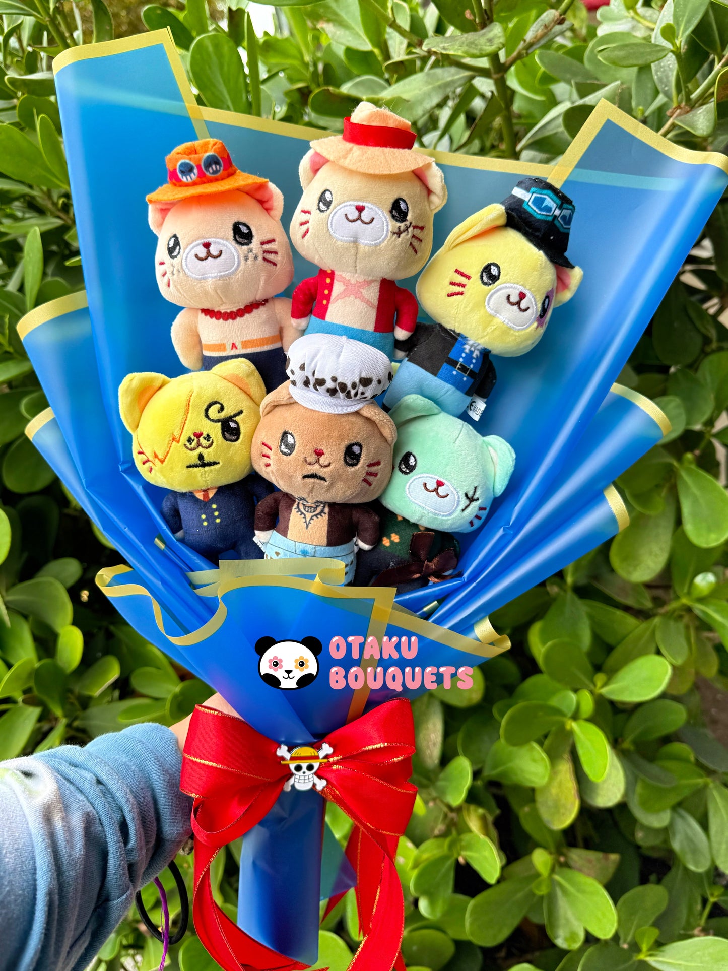 Kitty Cat Pirates Anime Plushie Crochet Flower Bouquet