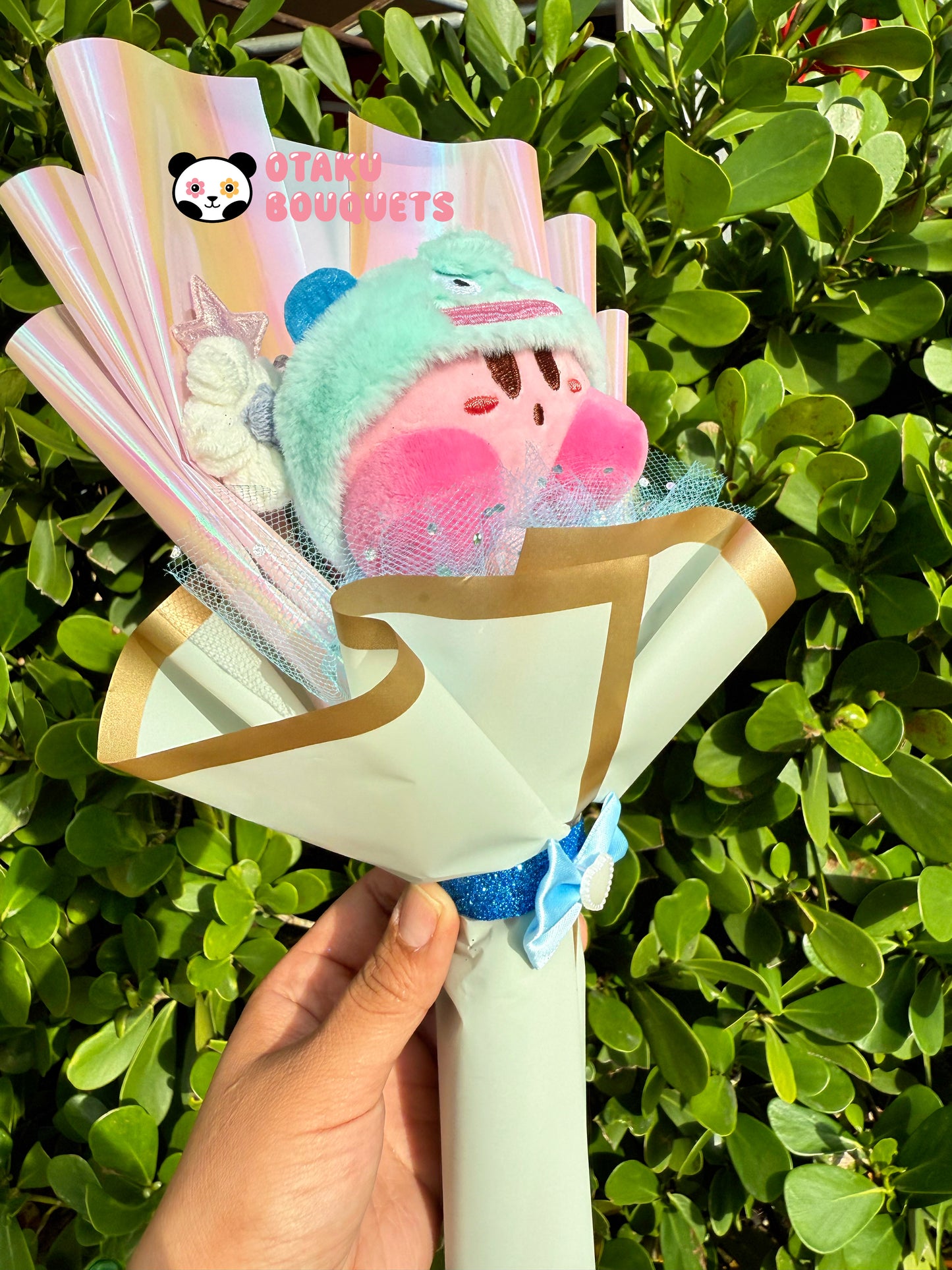 Frog Kirbie Plushie Crochet Flower Bouquet