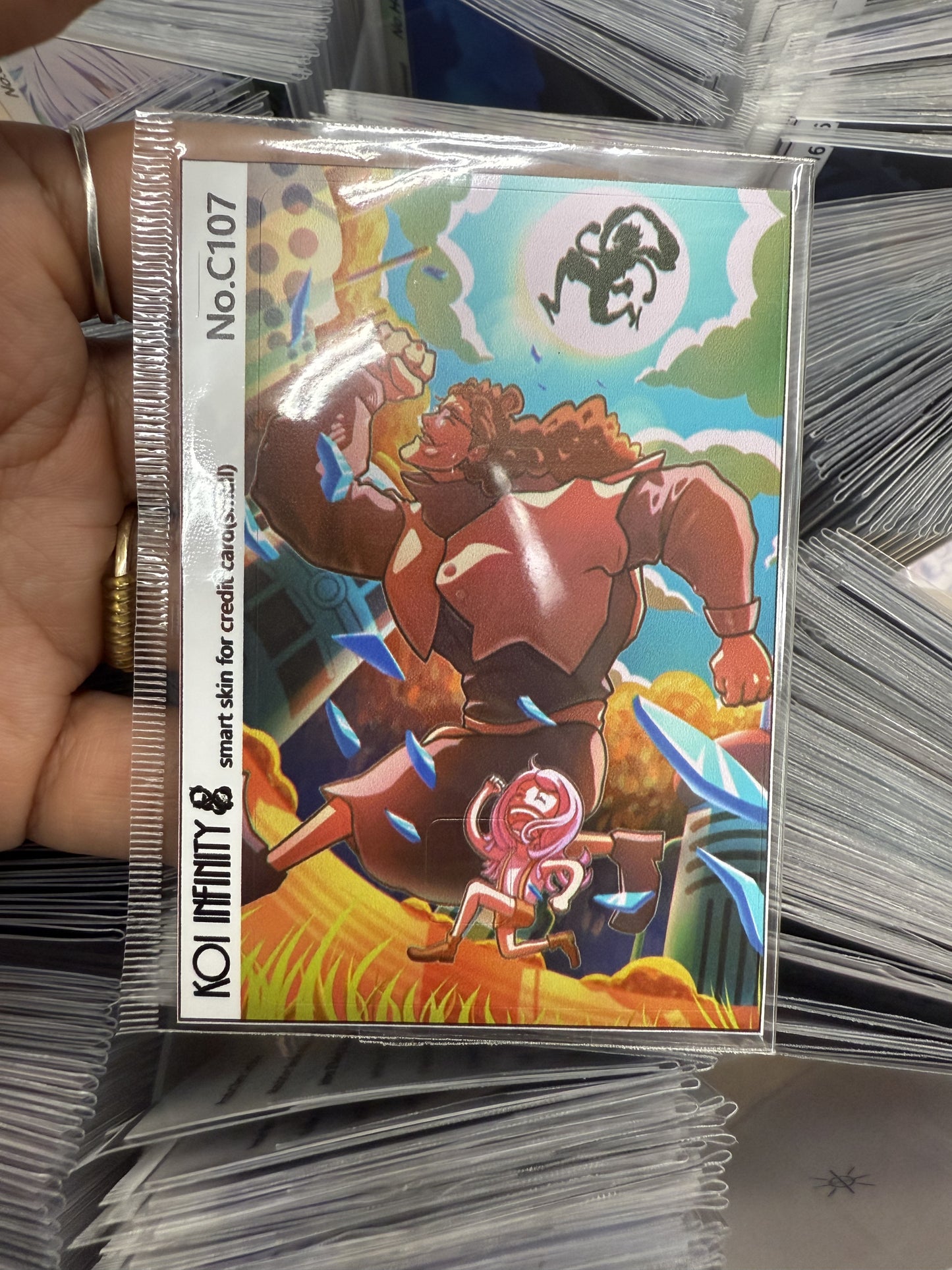 Kuma and Bonnie Nika Drums of Liberation One Piece Anime Credit Card Sticker
