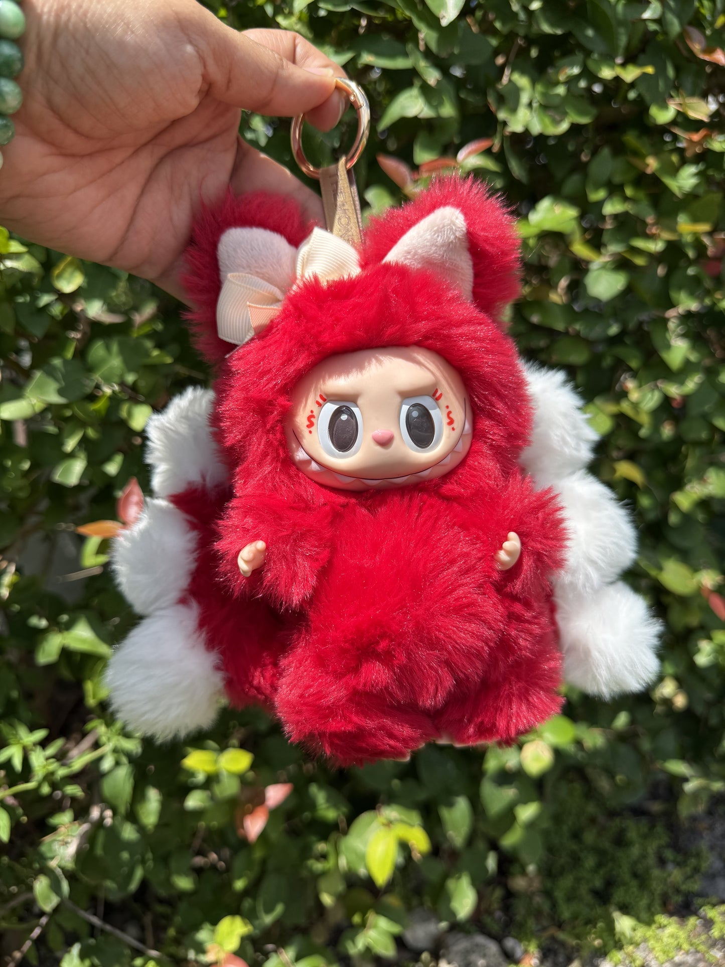 Red Custom Nine-tailed Handmade Fluffy Labubu