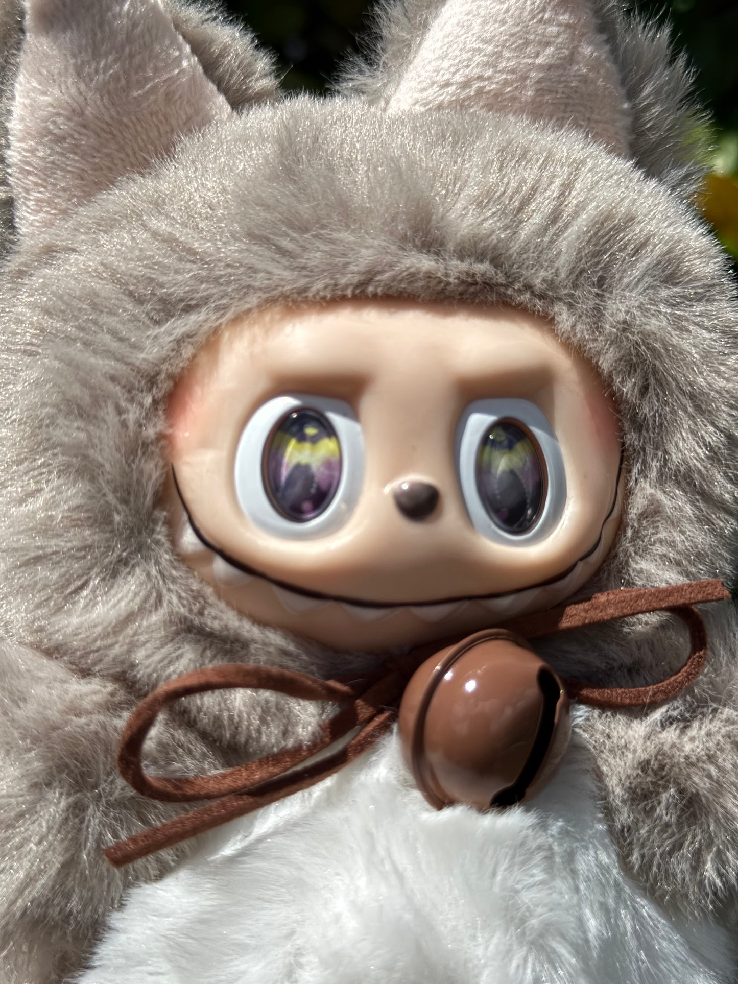 Gray Custom Nine-tailed Handmade Fluffy Labubu