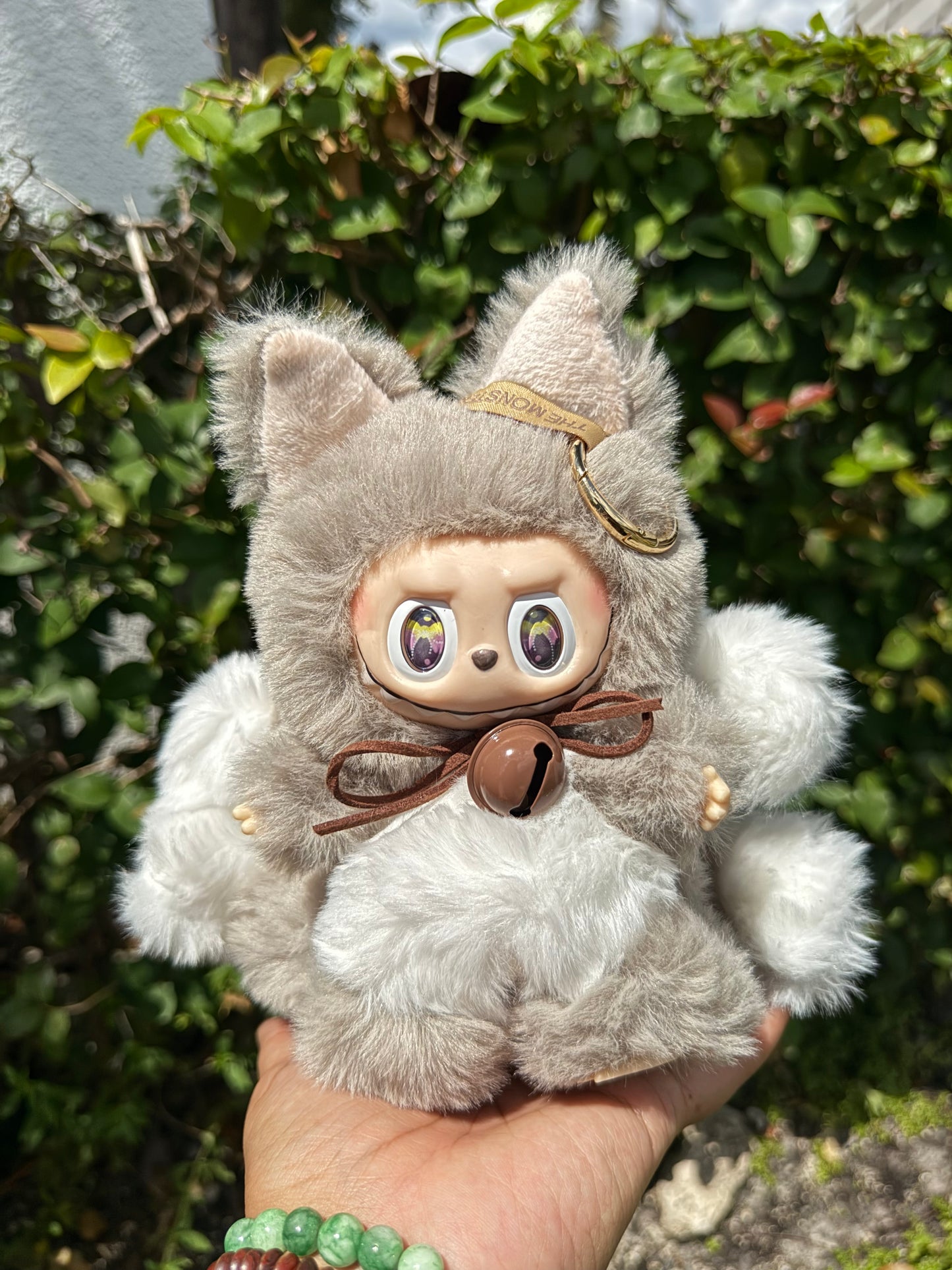 Gray Custom Nine-tailed Handmade Fluffy Labubu