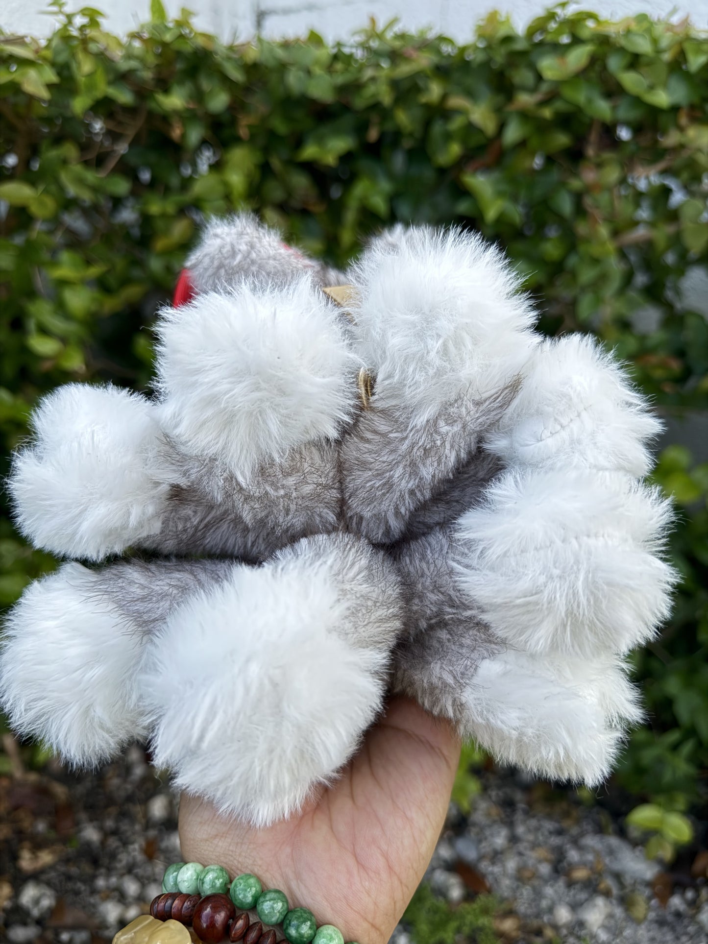 Two Toned Gray Custom Nine-tailed Handmade Fluffy Labubu