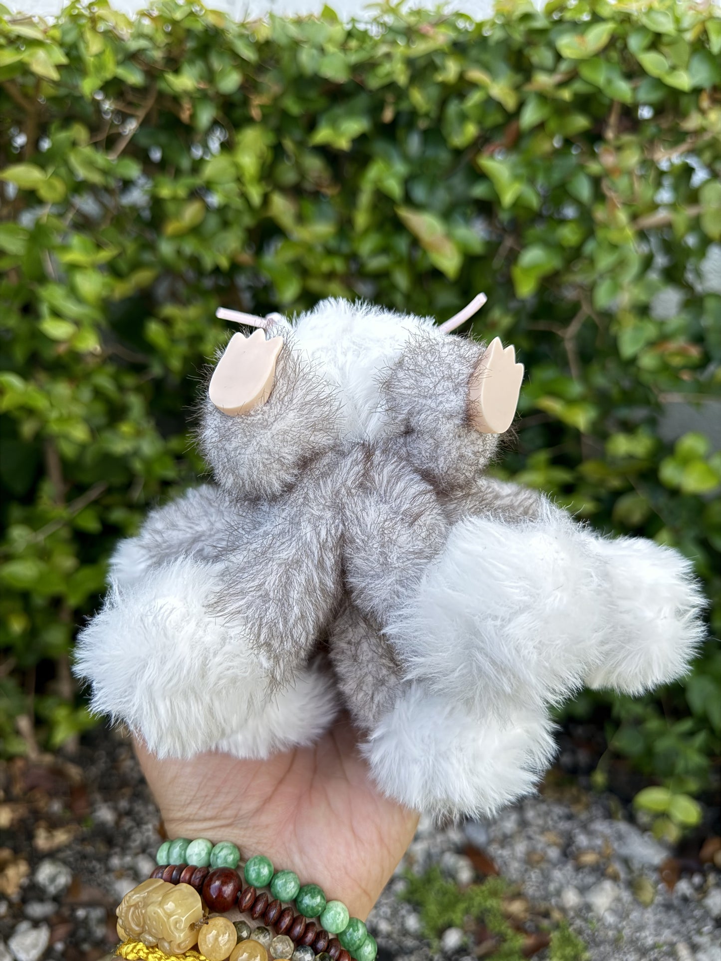 Two Toned Gray Custom Nine-tailed Handmade Fluffy Labubu