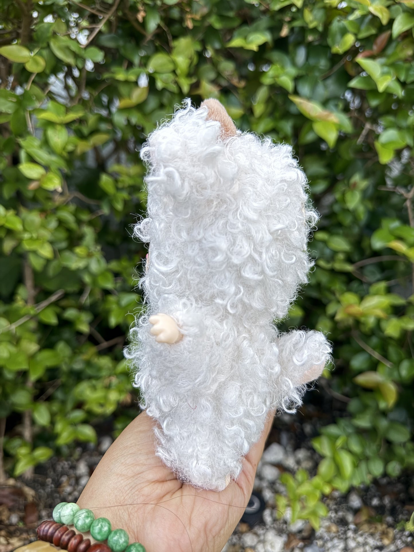 White Curly Cow Custom Handmade Fluffy Labubu