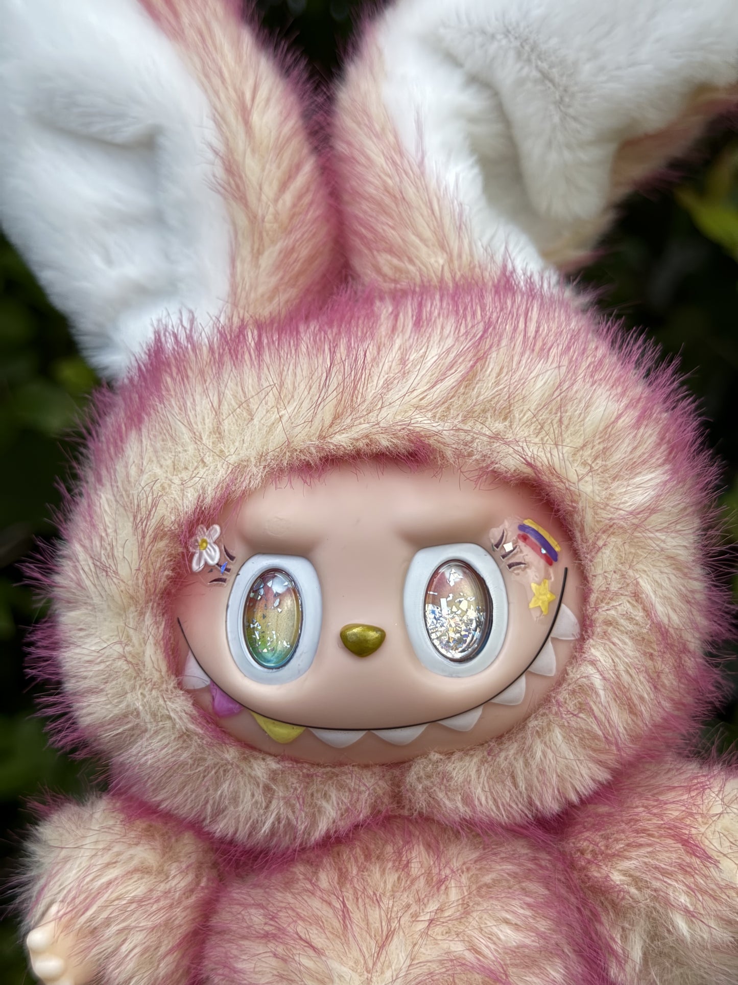 Bunny Rabbit Two Toned Fiery Peach Custom Handmade Fluffy Labubu