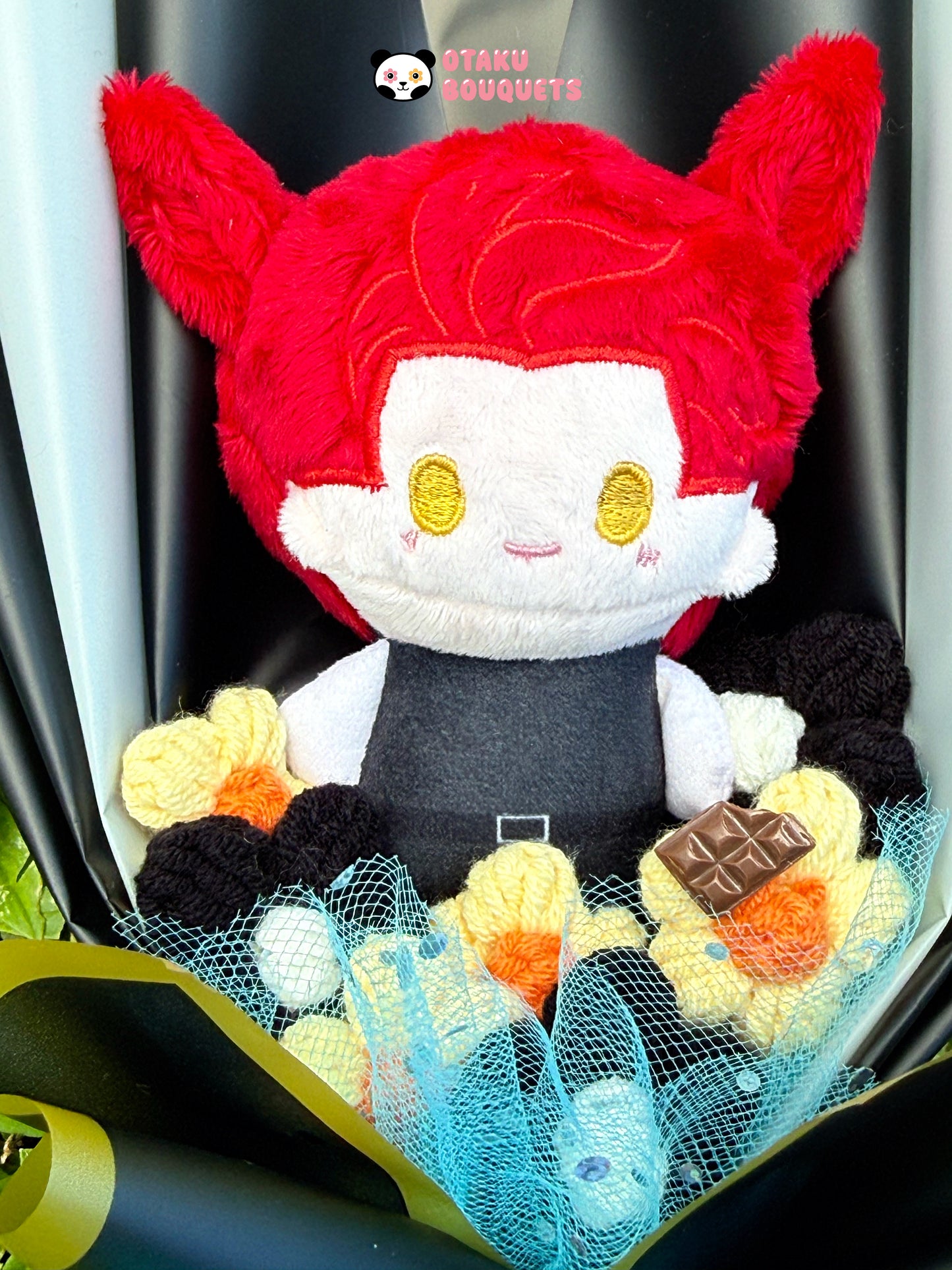Small Valco Love and Deepspace LAD Plushie Crochet Flower Bouquet