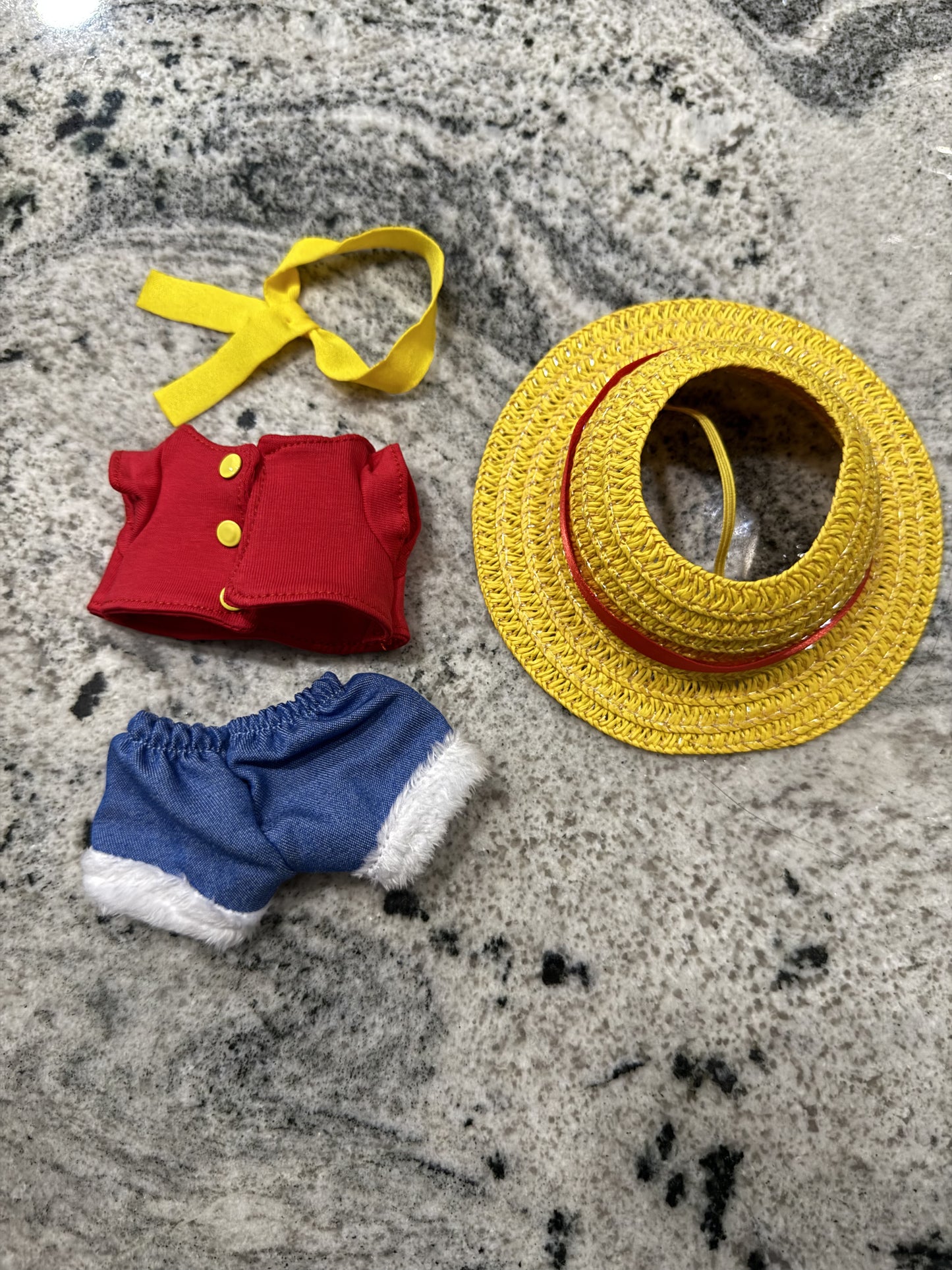 Luffy One Piece Doll Labubu Anime Costume Cosplay Clothes 17cm
