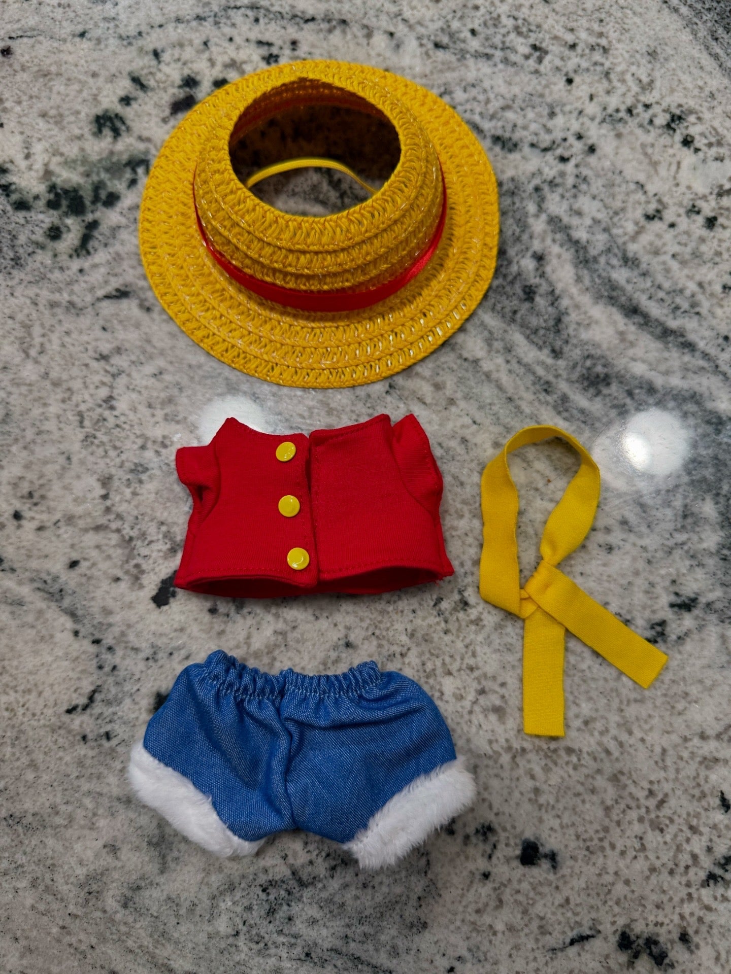 Luffy One Piece Doll Labubu Anime Costume Cosplay Clothes 17cm