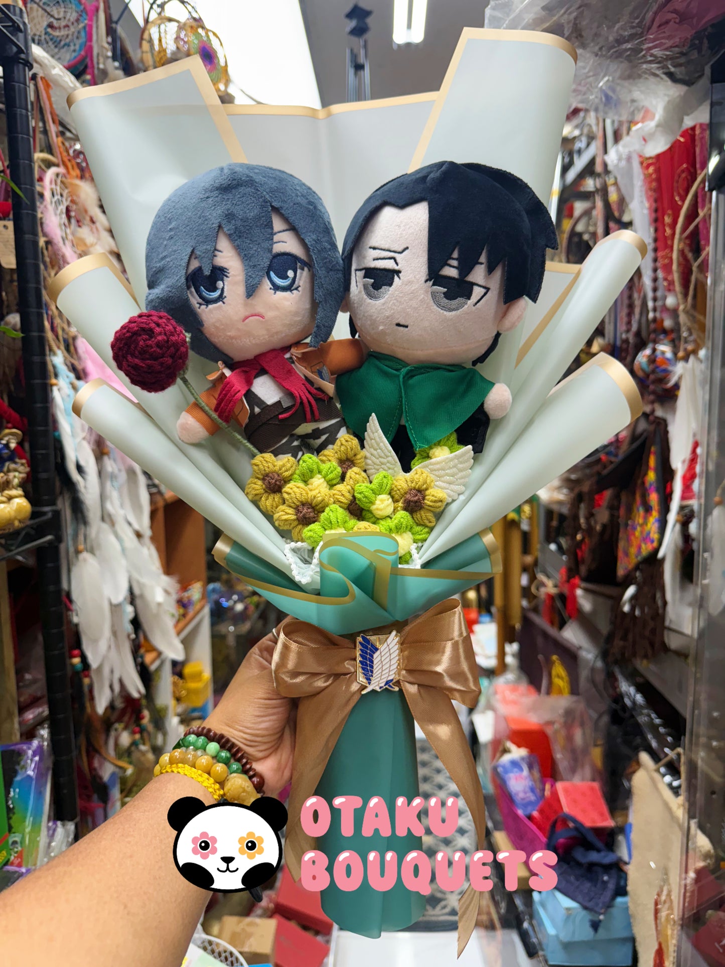 Levi and Mikasa Attack on Titan Custom Bouquet
