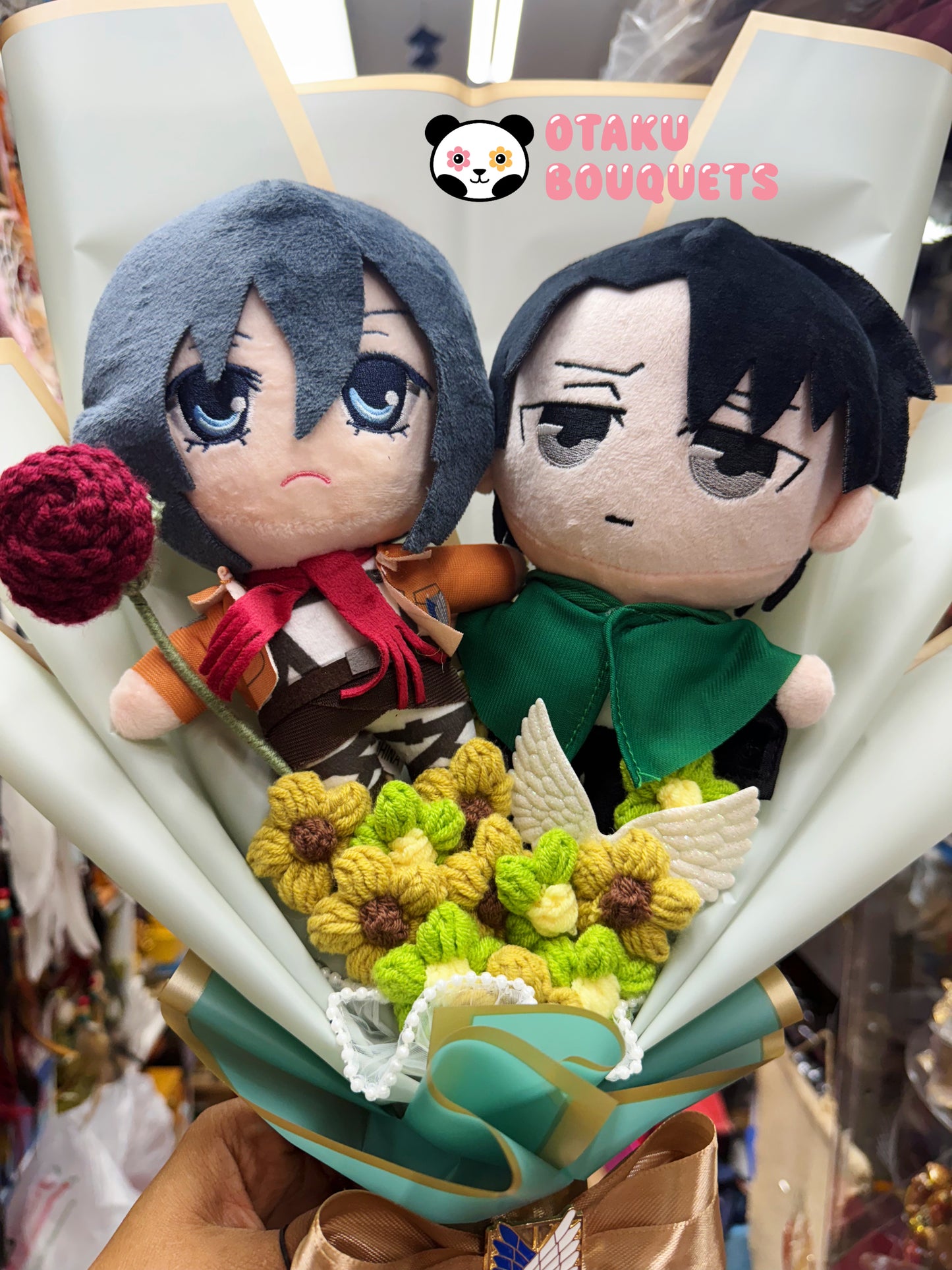 Levi and Mikasa Attack on Titan Custom Bouquet