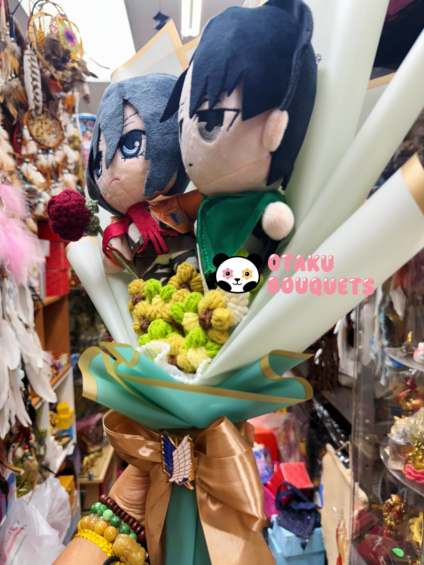 Levi and Mikasa Attack on Titan Custom Bouquet