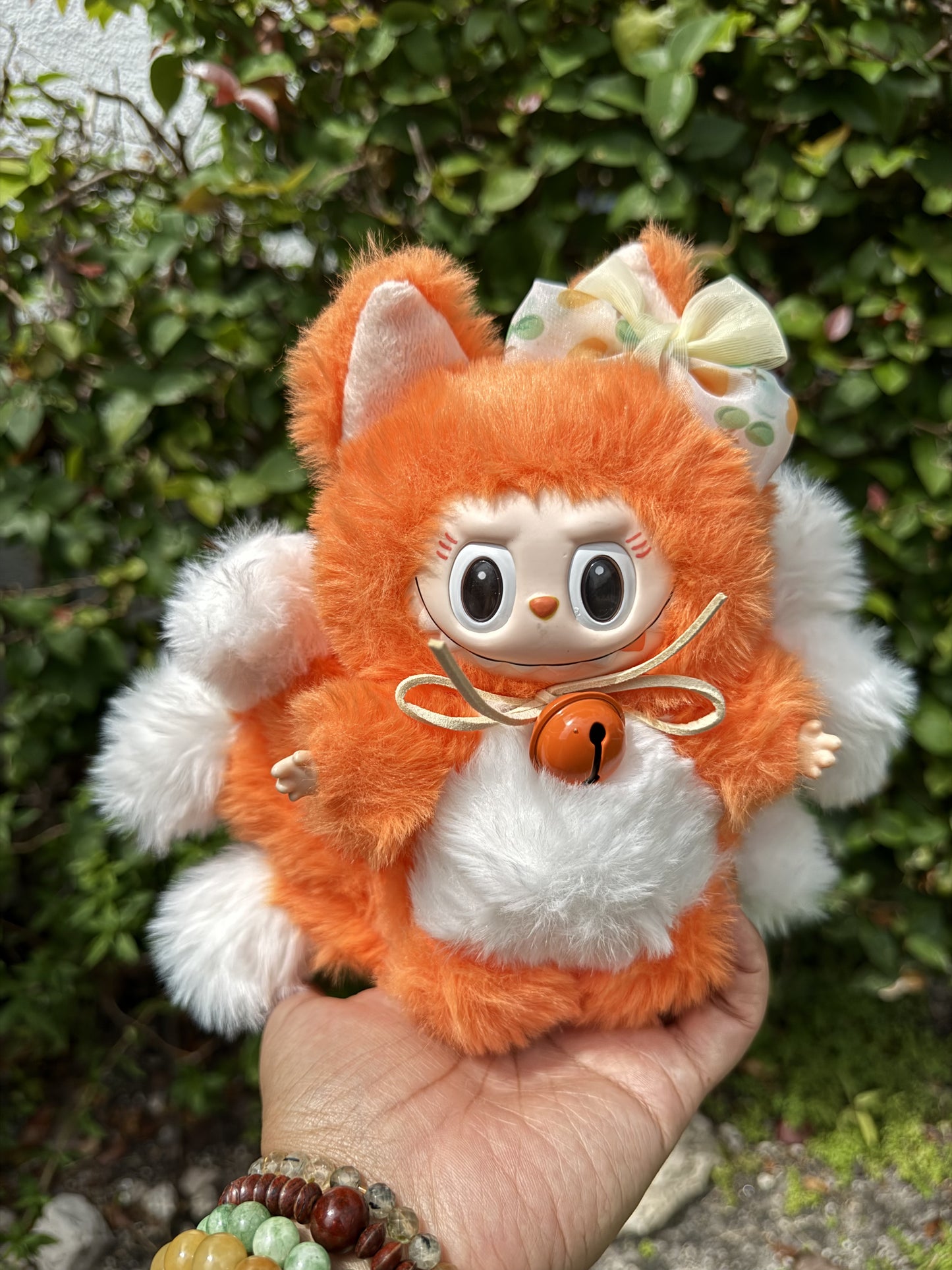 Orange Custom Nine-tailed Handmade Fluffy Labubu
