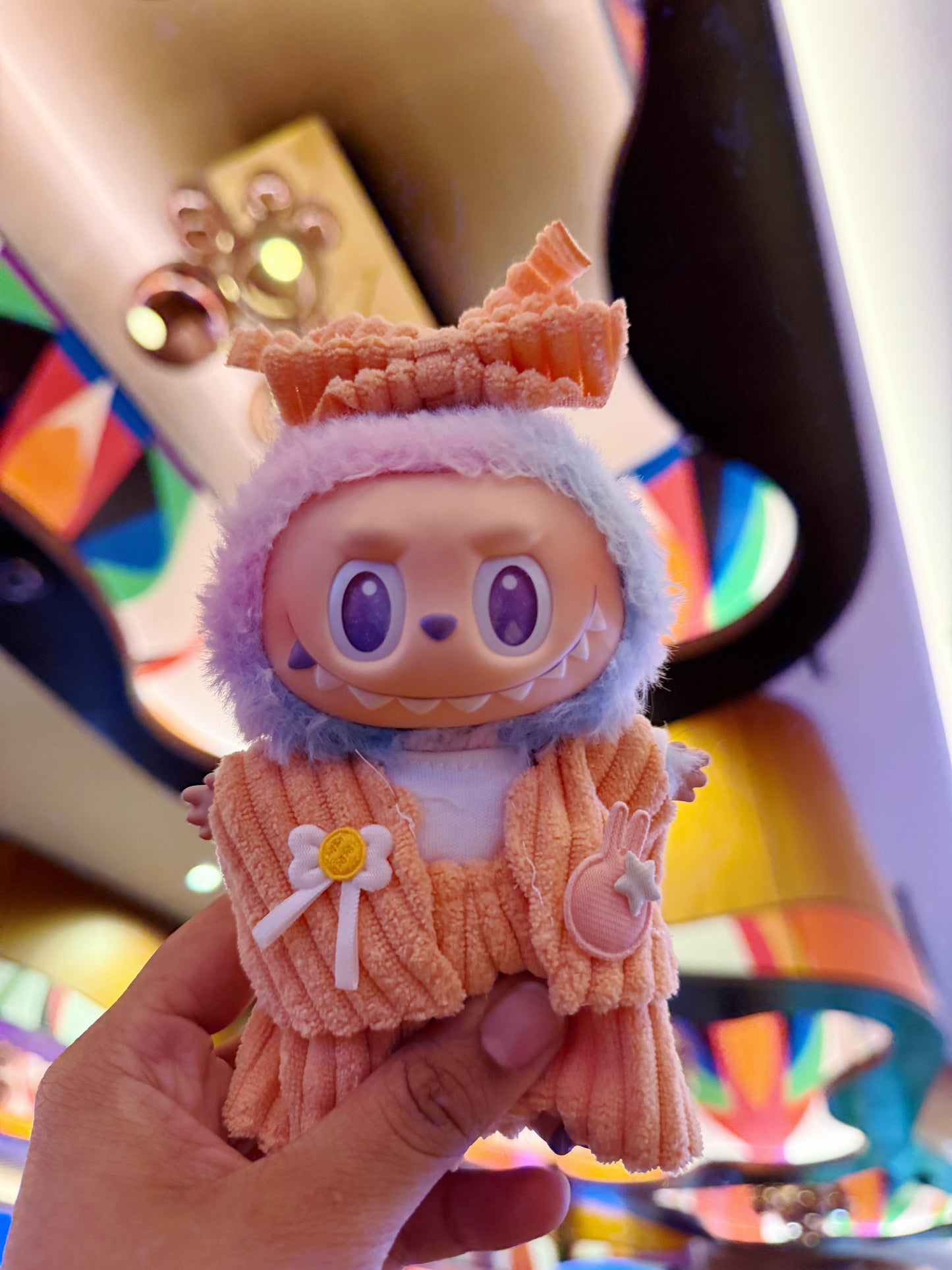 Orange 70’s Disco Bell Bottoms Kawaii Cute Doll Outfit Clothes 17cm