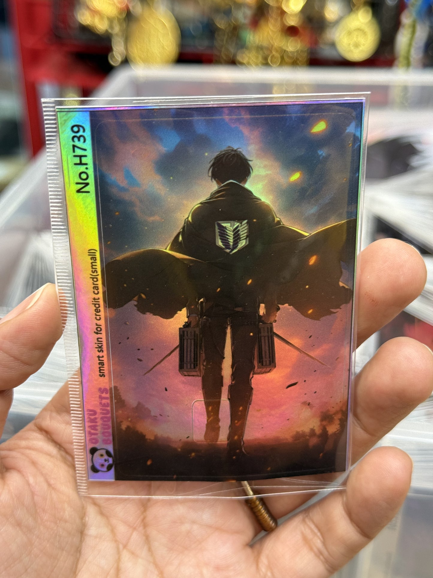 Levii Attack on Titaans Anime Holographic Credit Card Sticker