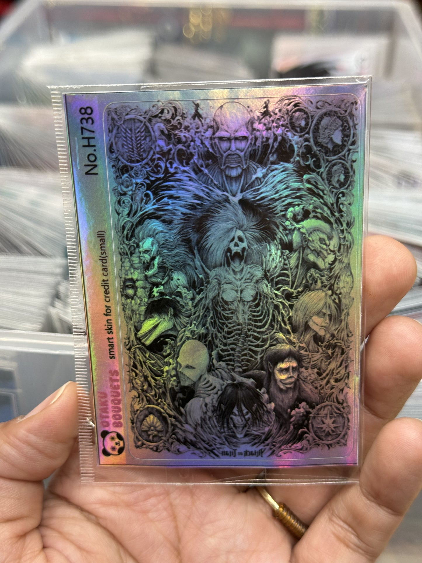 Attack on Titaans Anime Holographic Credit Card Sticker