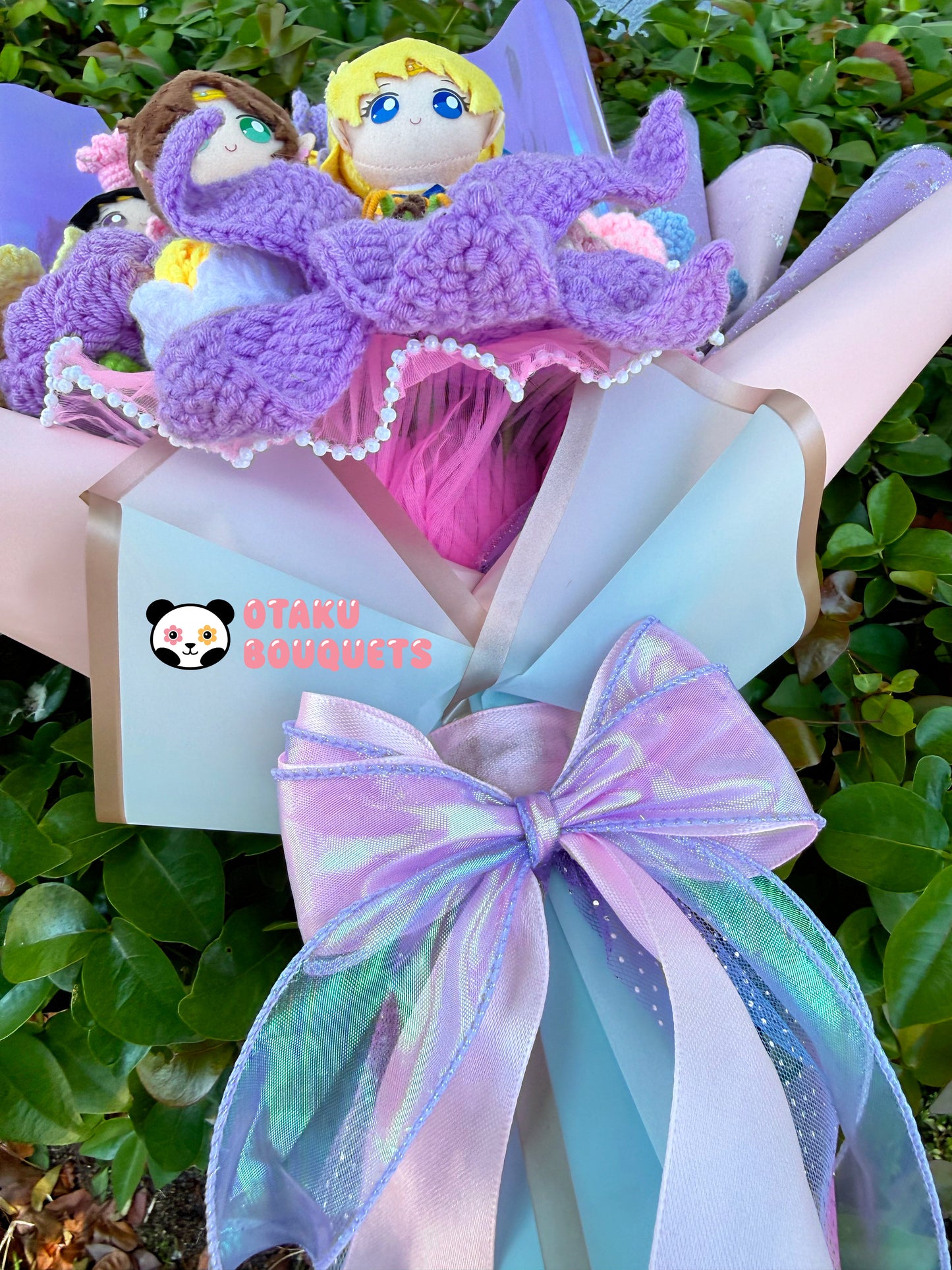 Magical Girl Scouts Senshi Warriors Anime Crochet Flowers Plush Bouquet