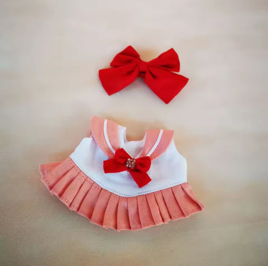 Sailor Chibi Moon Doll Labubu Anime Costume Cosplay Sailor Scout Clothes 17cm
