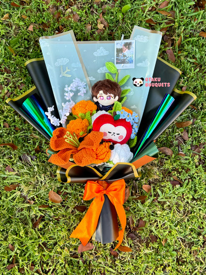 Caleb Love and Deepspace LAD Plushie Crochet Flower Bouquet