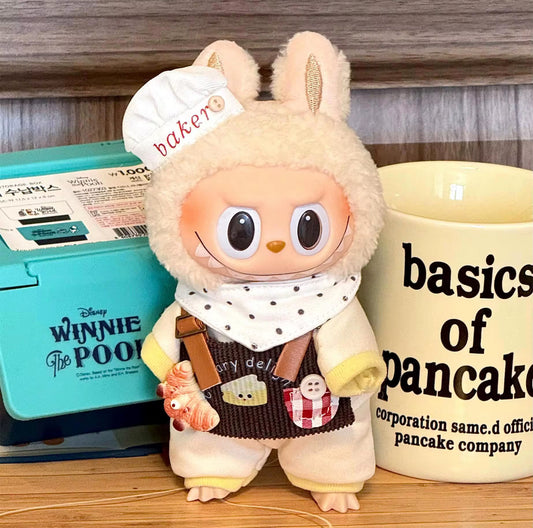 Baker Cook Chef Outfit Set Kawaii Cute Doll Labubu Outfit Clothes 17cm