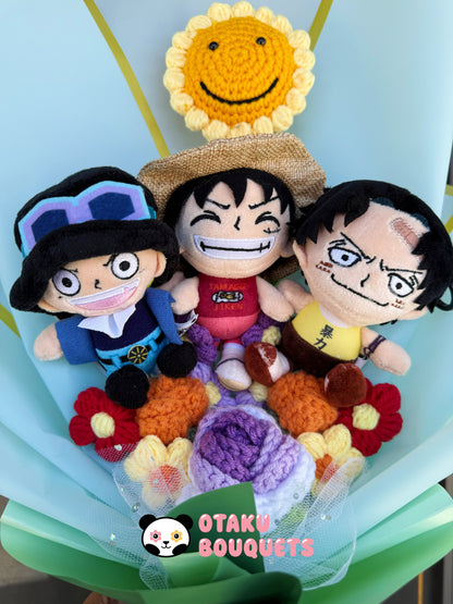 Brothers Over Saki Pirates Anime Plushie Crochet Flower Bouquet