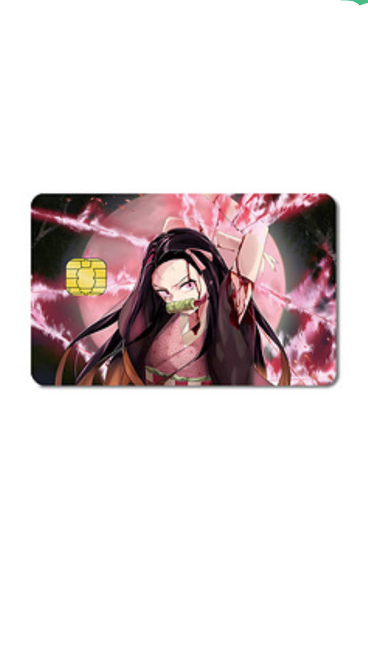 Blood Demon Art Nezuko Demon Skayer Credit Card Sticker
