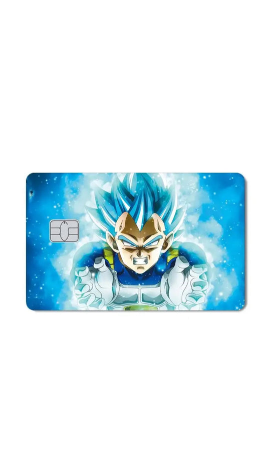 Blue Super Saiyan Vegeta Dragon Ball Z Anime Credit Card Sticker