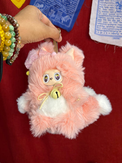 Fluffy Pink Custom Nine-tailed Handmade Labubu