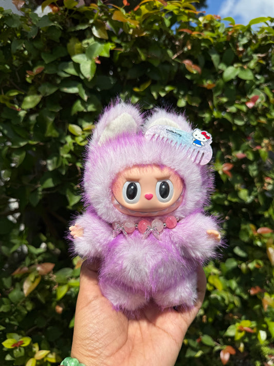 Two Toned Purple Kawaii Custom Handmade Fluffy Labubu