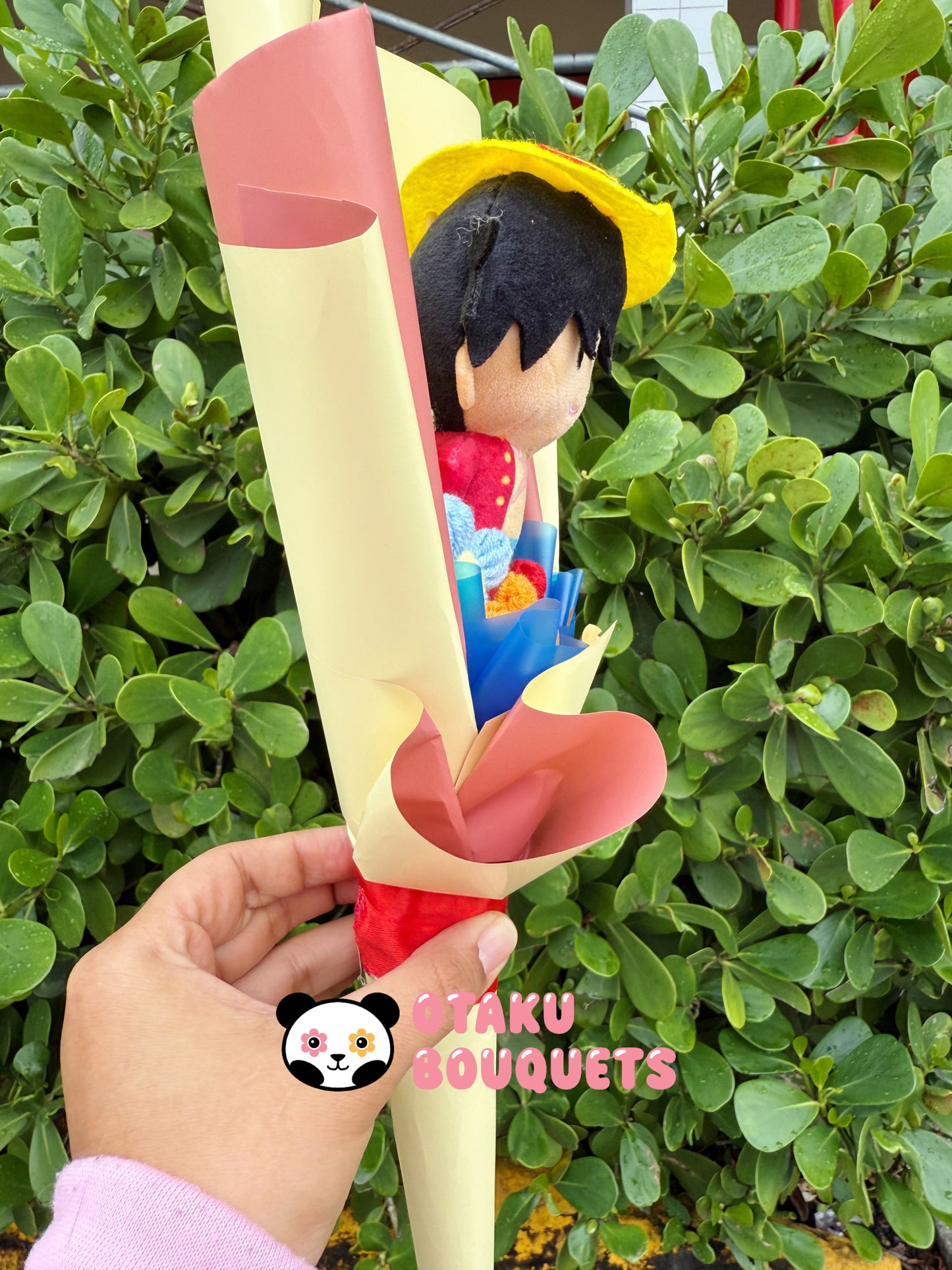 Small Rubber Pirate Anime Plushie Crochet Flower Bouquet