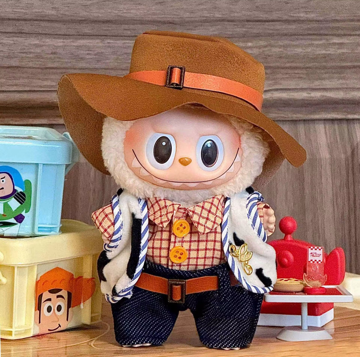 Woody Cowboy Toy Story Halloween Costume Cosplay Doll Labubu Outfit Clothes 17cm