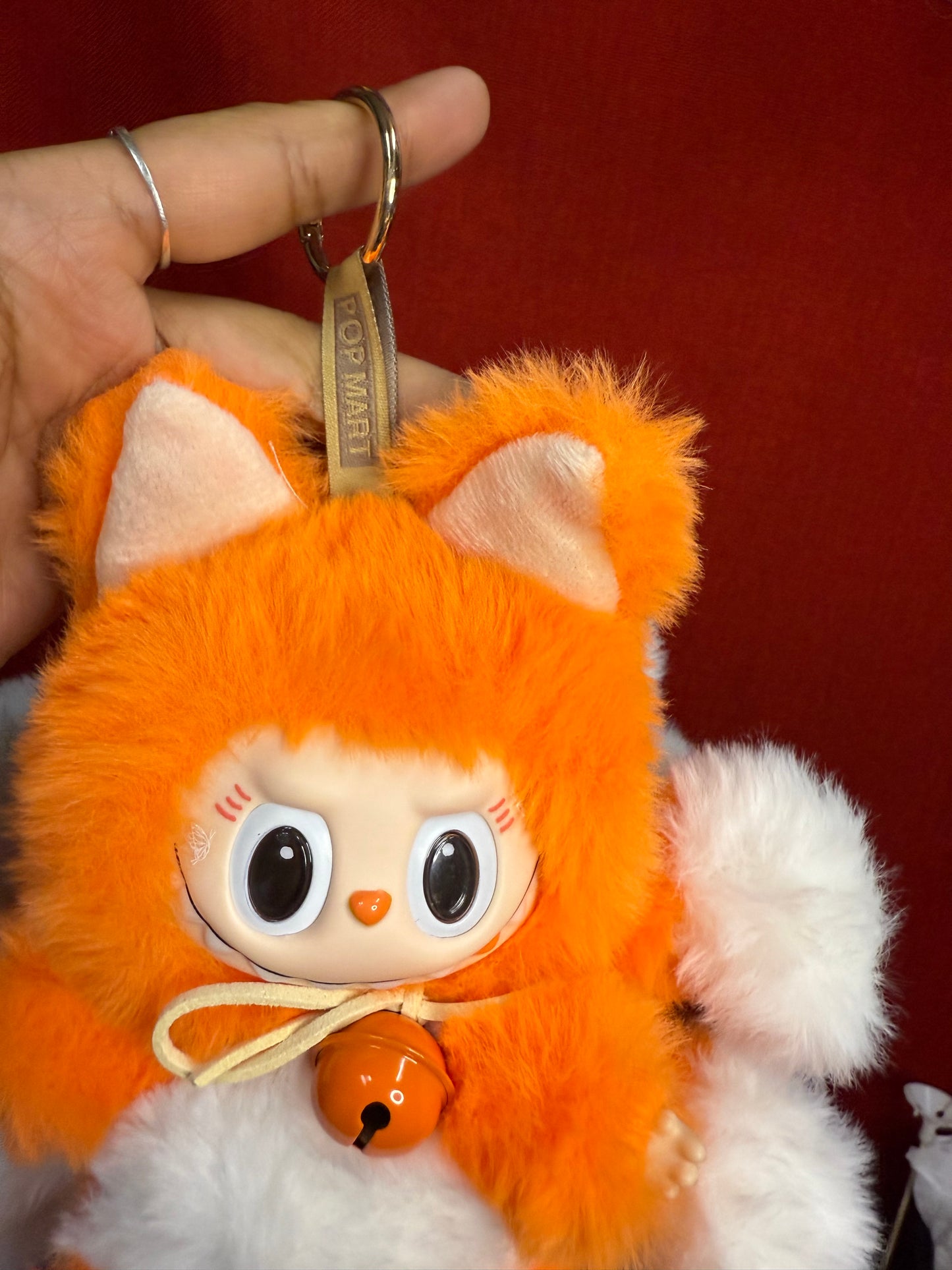 Orange Custom Nine-tailed Handmade Fluffy Labubu