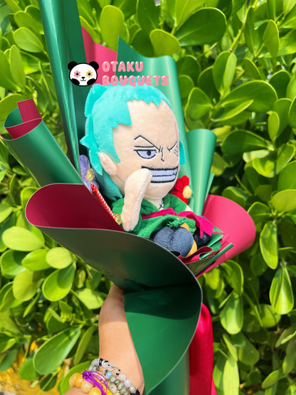 Three Sword Style Pirate Crochet Flower Anime Plush Bouquet