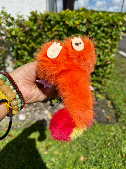 Orange Flame Fire Dragon Monster with Wings Custom Handmade Doll