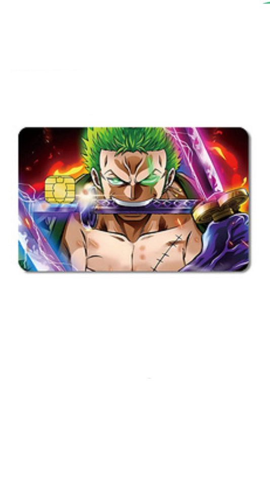 Zoro One Piece 3 Sword Style Credit Card Sticker