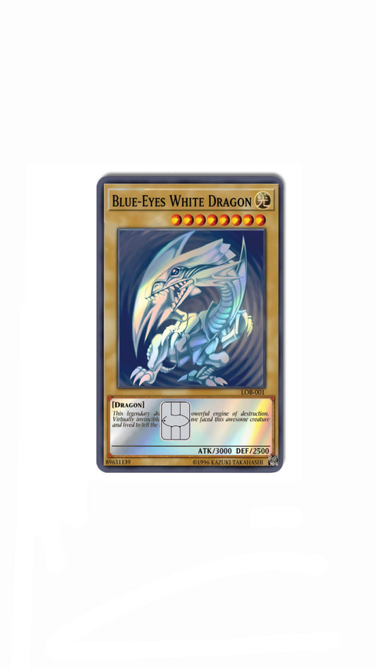 Blue-Eyes Dragon Yu-gi-yo Holographic Anime Credit Card Sticker