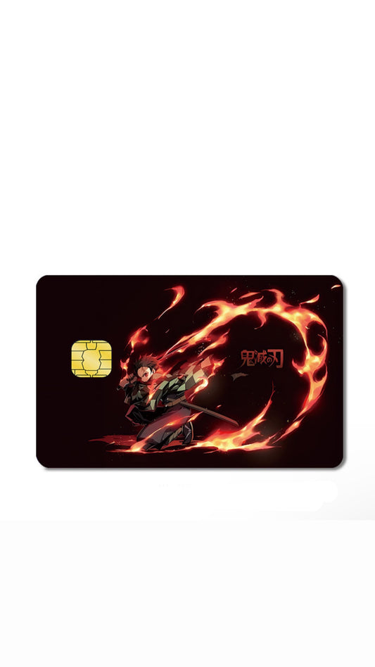 Tanjiro Fire Dance Demon Slayer Credit Card Sticker