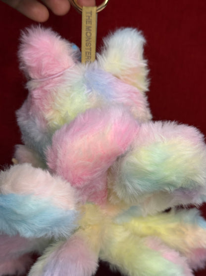Rainbow Cotton Candy Custom Nine-tailed Handmade Fluffy Labubu