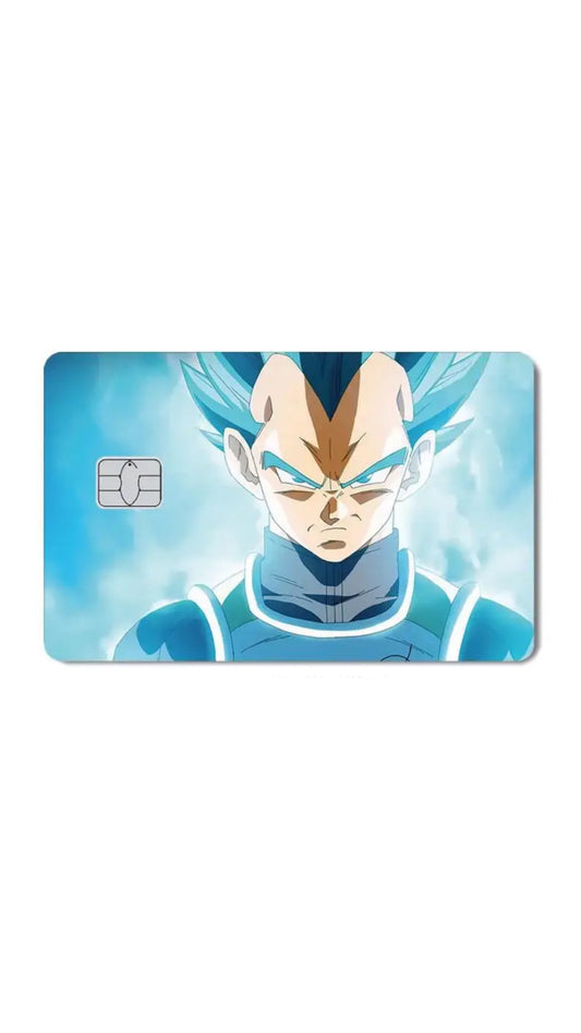 Blue Super Saiyan Vegeta Dragon Ball Z Anime Credit Card Sticker