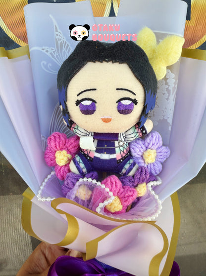 Small Butterfly Demon “Hunter” Plush Anime Crochet Flowers Bouquet