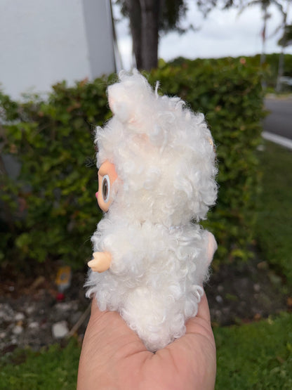 White Curly Cow Custom Handmade Fluffy Doll