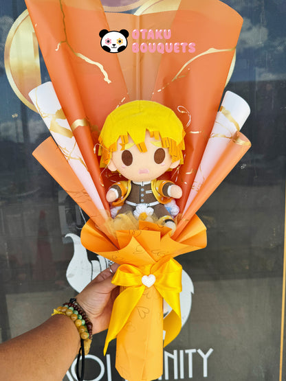 Japanese Plushie Zenitsu Light Up Demon Slayer Plush Bouquet